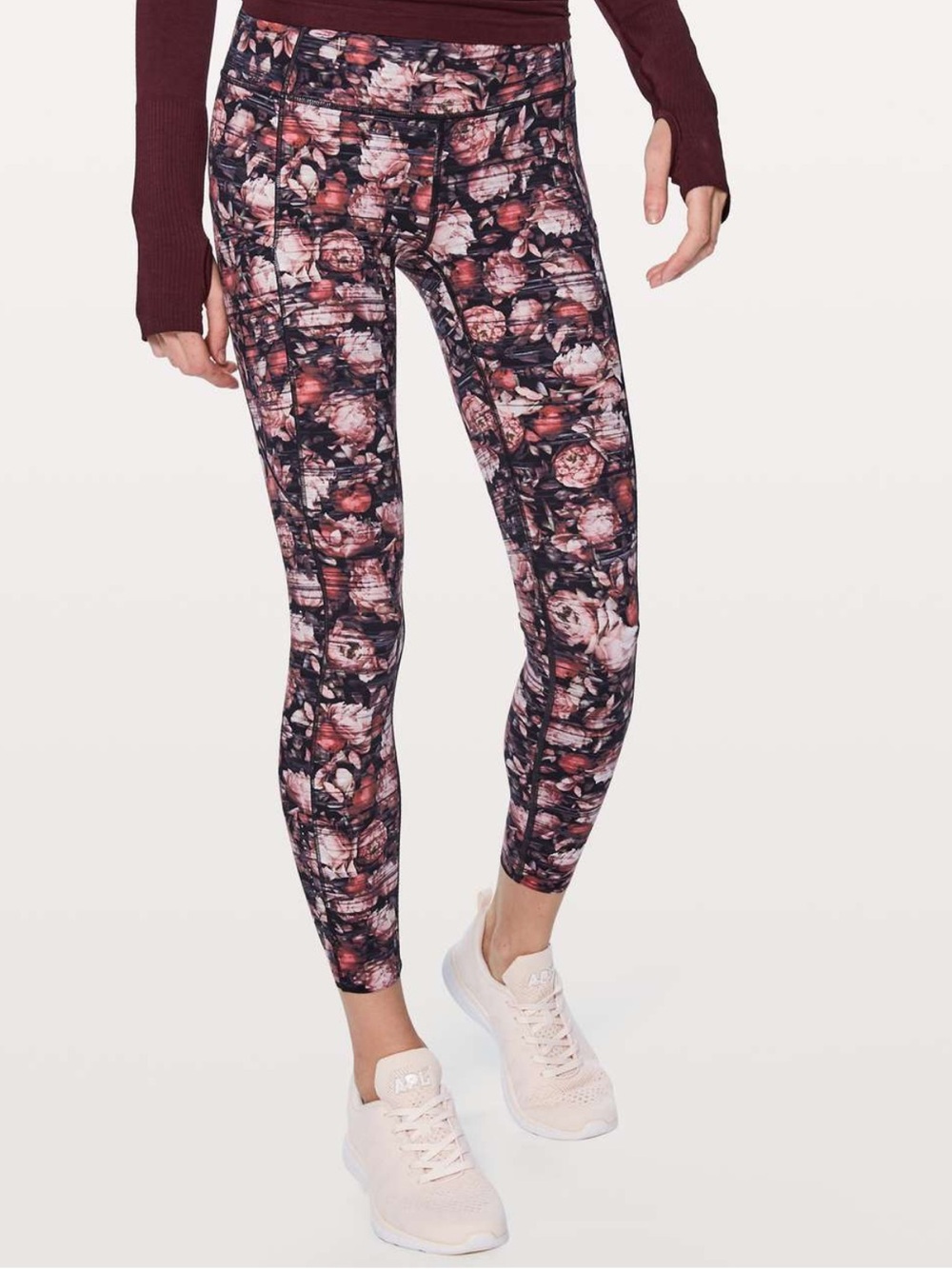 Lululemon Peony Multi Floral 7/8 Active Leggings